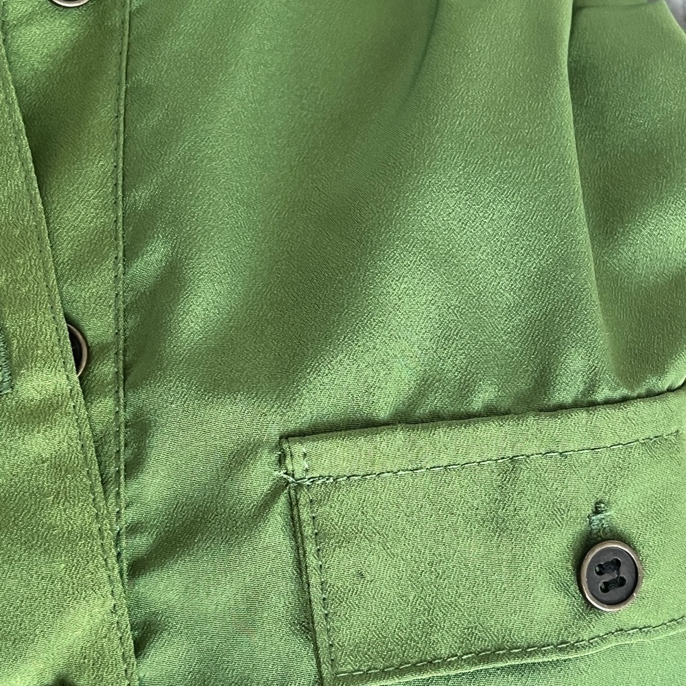 Toxik 3 Green High Rise Button front Cuffed short sleeve Romper Womens small NEW - Picture 9 of 9